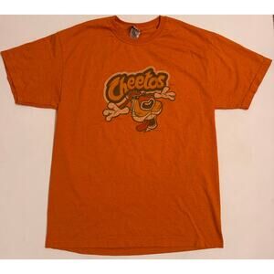 Y2K Vtg Cheetos Graphic T-Shirt Orange Sz L Unisex Cotton/Poly Blend